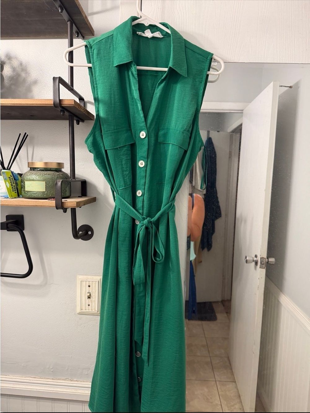 Superfoxx Women's Green Belted Shirt Dress